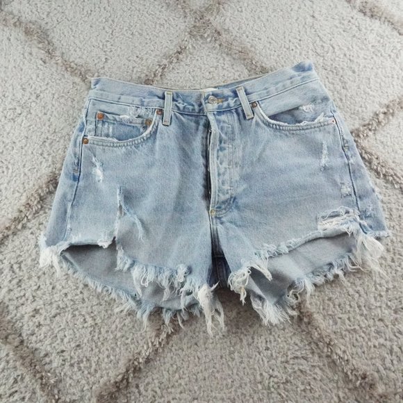 Agolde Pants - Agolde parker distressed button-fly vintage cut-off shorts women's size 27